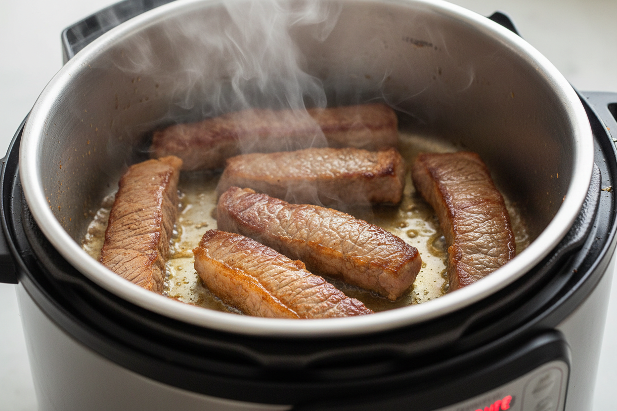 Instant Pot Pepper Steak preparation step 1