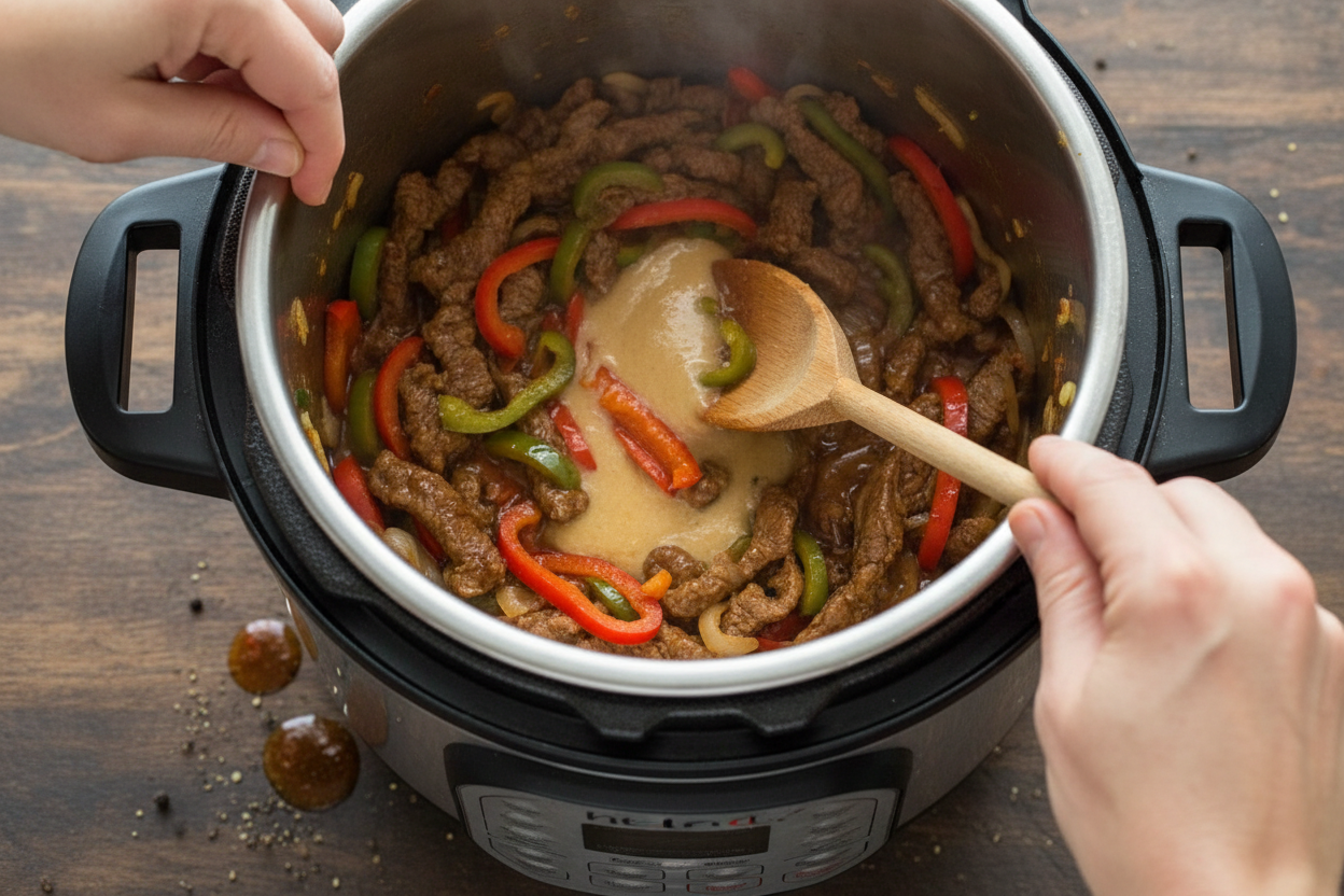 Instant Pot Pepper Steak preparation step 2