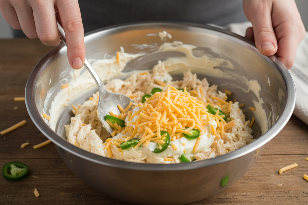 Jalapeno Popper Chicken Salad preparation step 1
