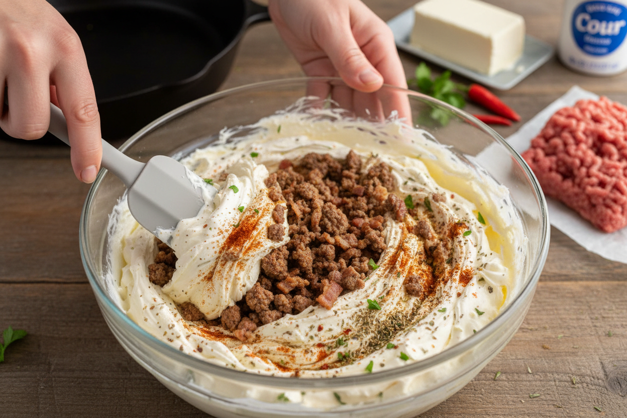 Keto Jalapeno Popper Casserole preparation step 1