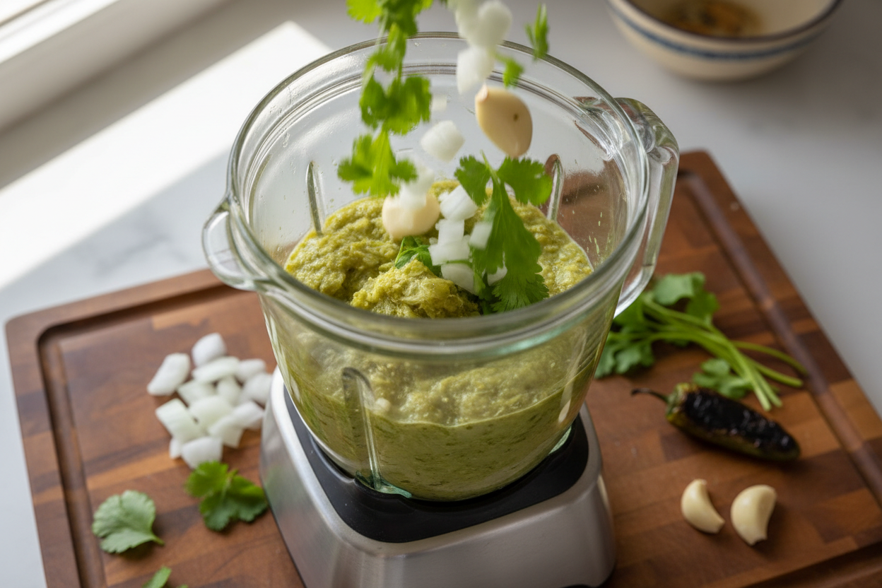 Mexican Tomatillo Salsa Verde preparation step 2