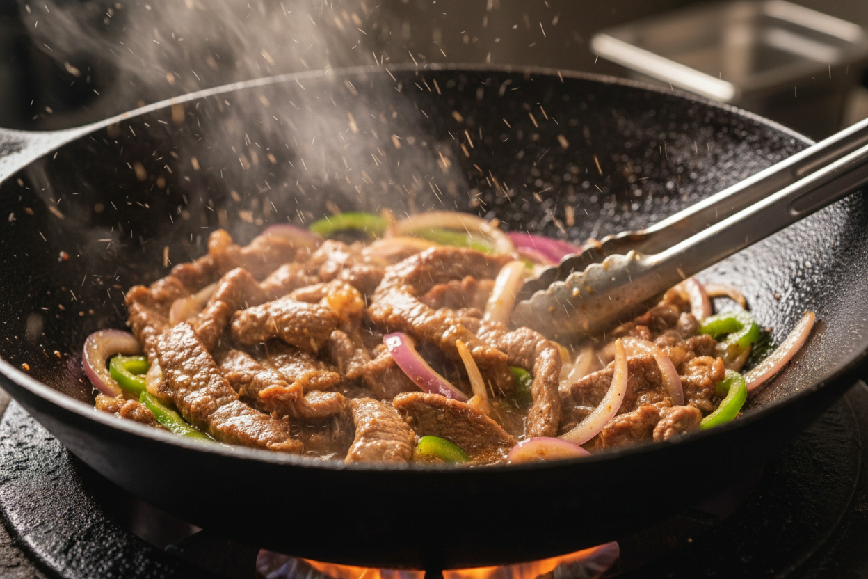 Pepper Steak with Bell Peppers and Onion preparation step 1