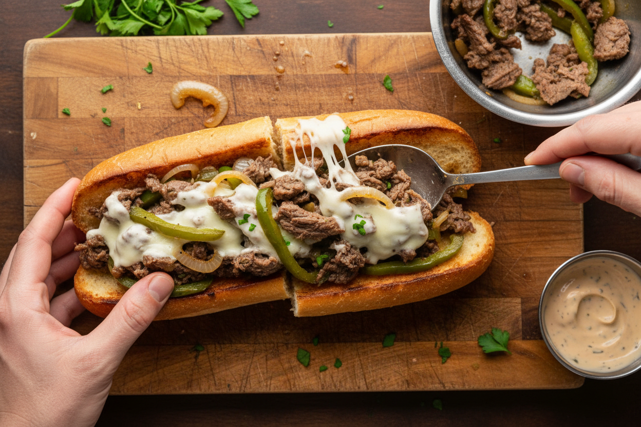 Philly Cheesesteak Recipe preparation step 2