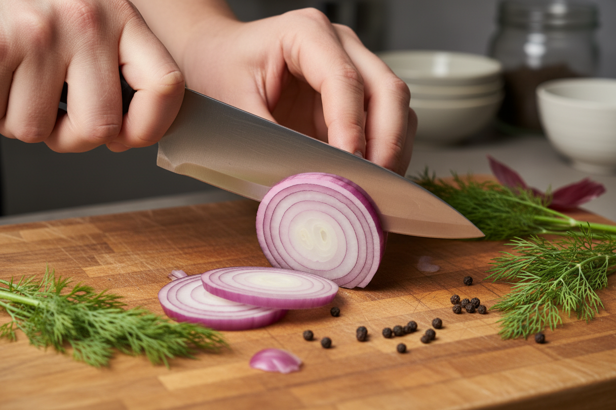Pickled Red Onions preparation step 1