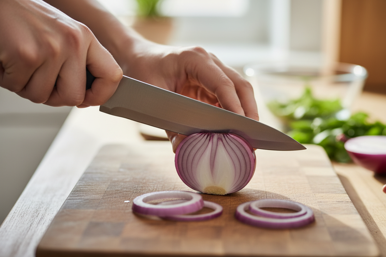 Quick Pickled Red Onions preparation step 1