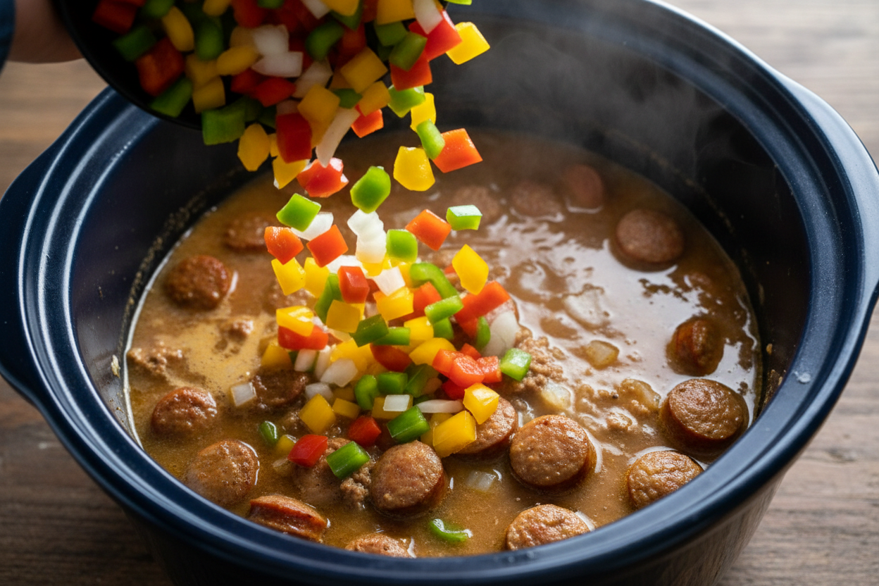 Spicy and Flavorful Slow Cooker Jambalaya preparation step 1