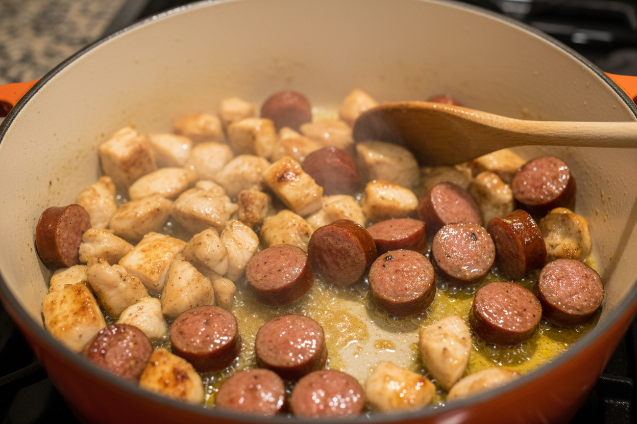 Stovetop Jambalaya preparation step 1