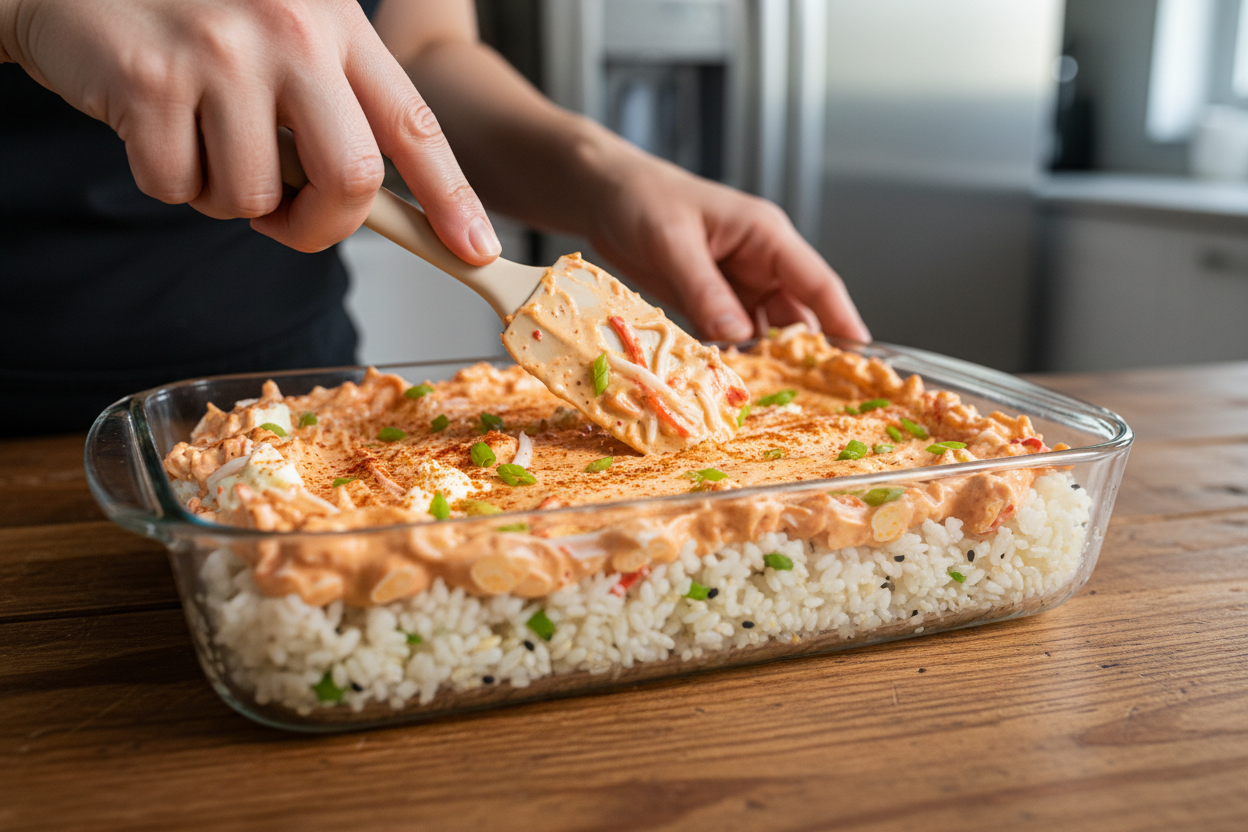 Sushi Bake (Viral Tiktok Trend) preparation step 1