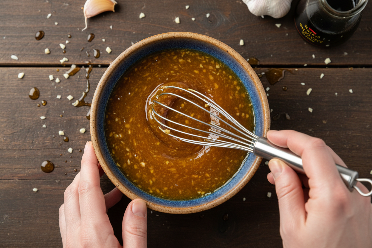 Sweet & Sticky Slow Cooker Honey Garlic Chicken preparation step 1