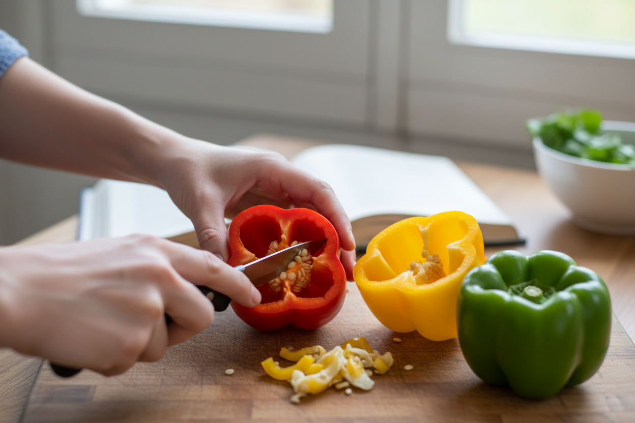Ultimate Veggie Platter with Bell Pepper Bowls preparation step 1