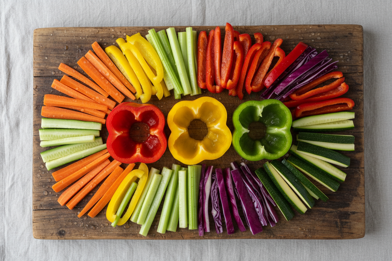 Ultimate Veggie Platter with Bell Pepper Bowls preparation step 2