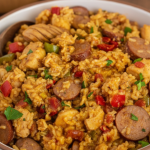 Zesty Beef and Chicken Jambalaya: Quick One-Pot Dinner