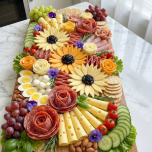 Stunning Floral Charcuterie Board Recipe (With Beef Salami Roses)
