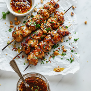 Delicious Honey Garlic Chicken Skewers (Grilled or Baked)