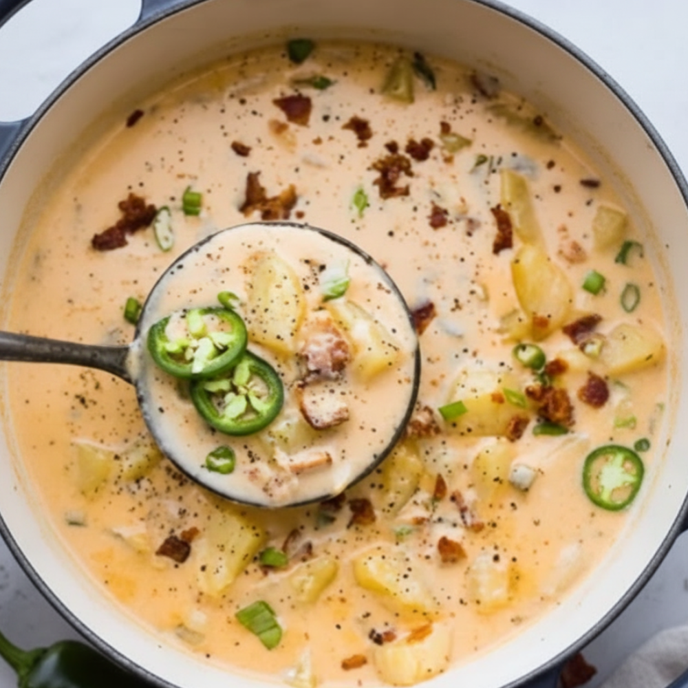 Creamy Jalapeño Chowder with Potatoes & Crispy Beef