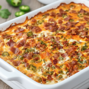 Easy Keto Jalapeno Popper Casserole with Beef