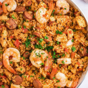 Easy Stovetop Jambalaya Recipe with Chicken, Shrimp & Beef Sausage