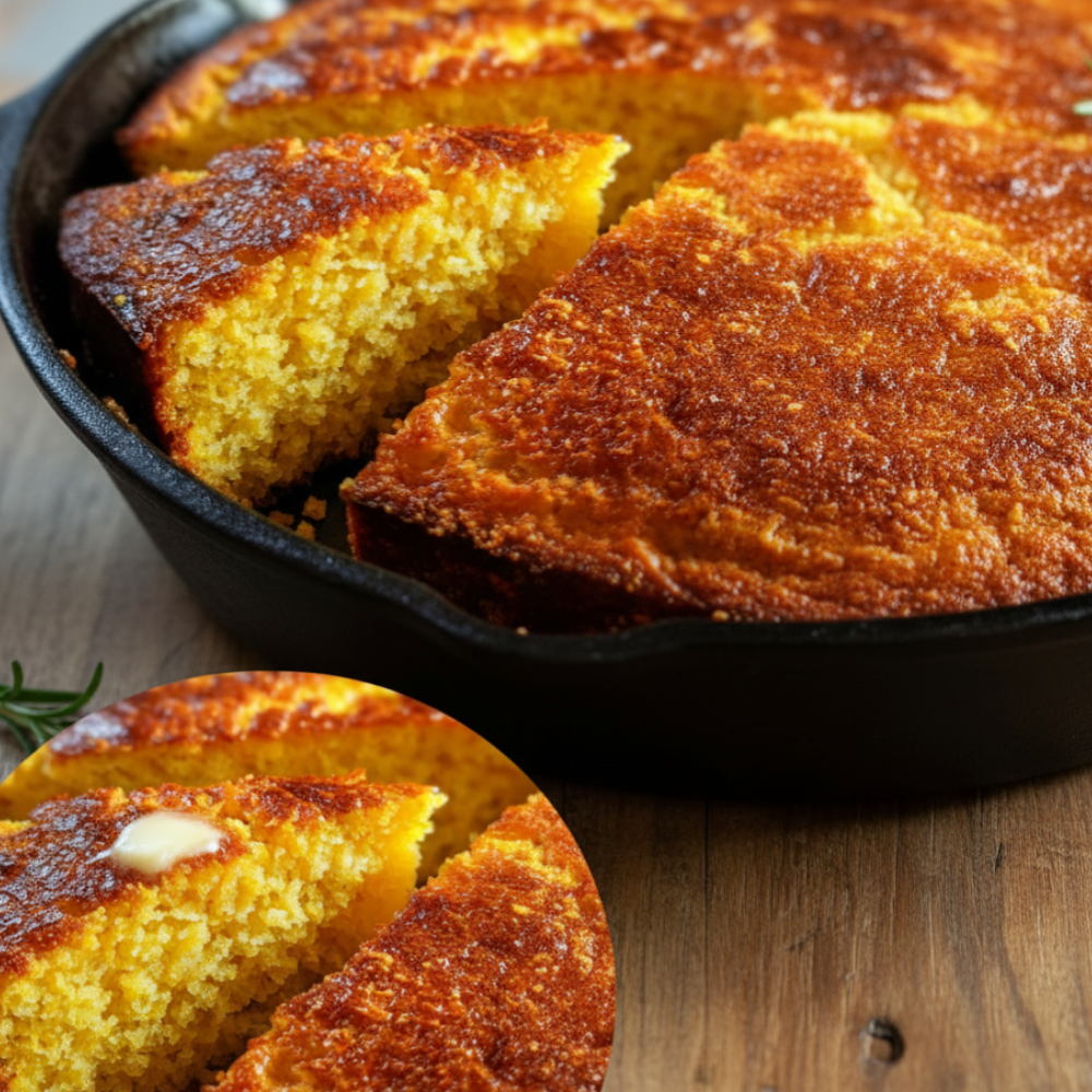 Authentic Cast Iron Skillet Buttermilk Cornmeal Bread